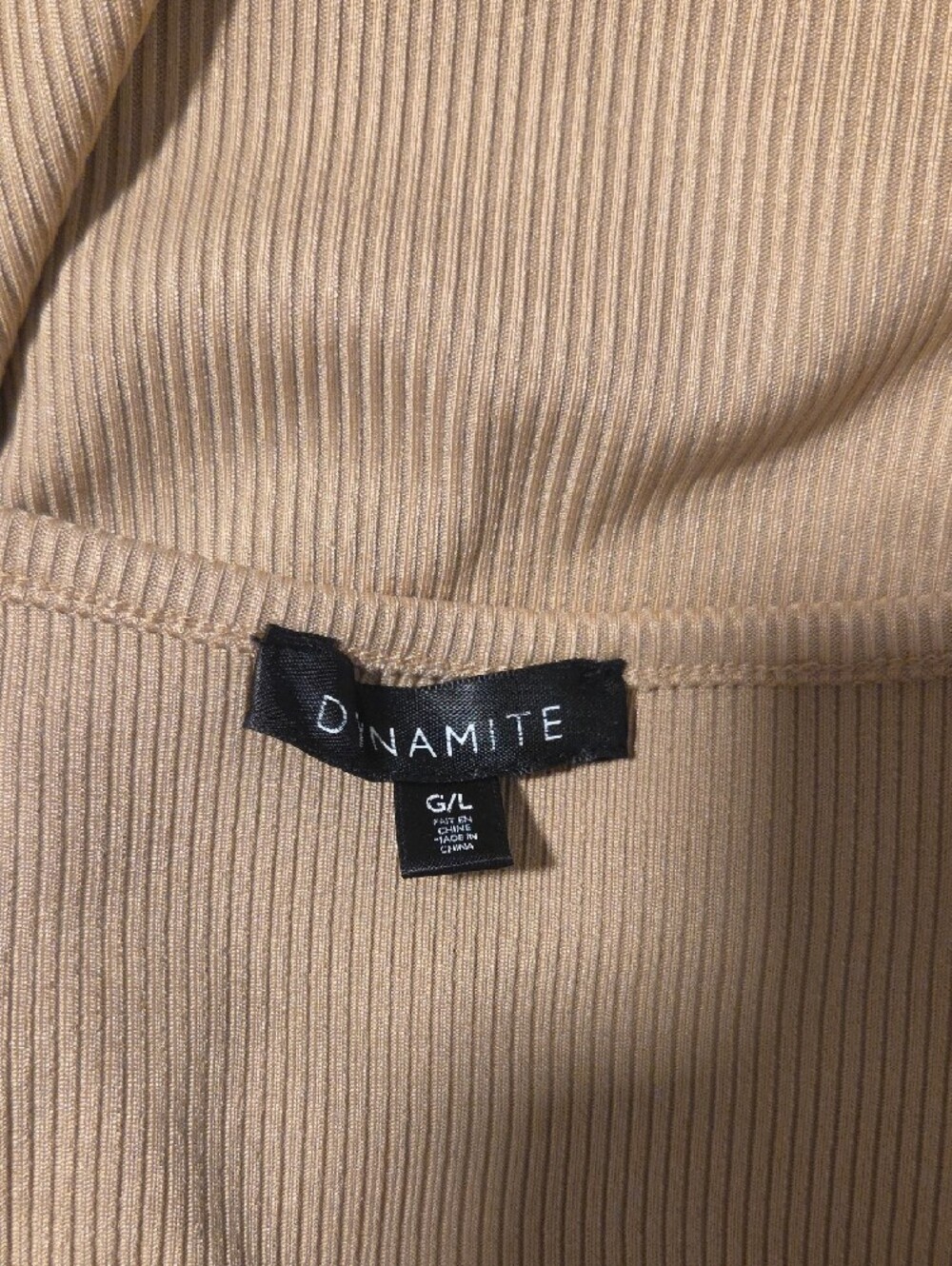 Dynamite Ribbed Tan Bodysuit - Picture 6 of 6